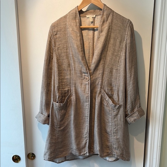 Eileen Fisher Organic Linen Blazer MP - Picture 1 of 7